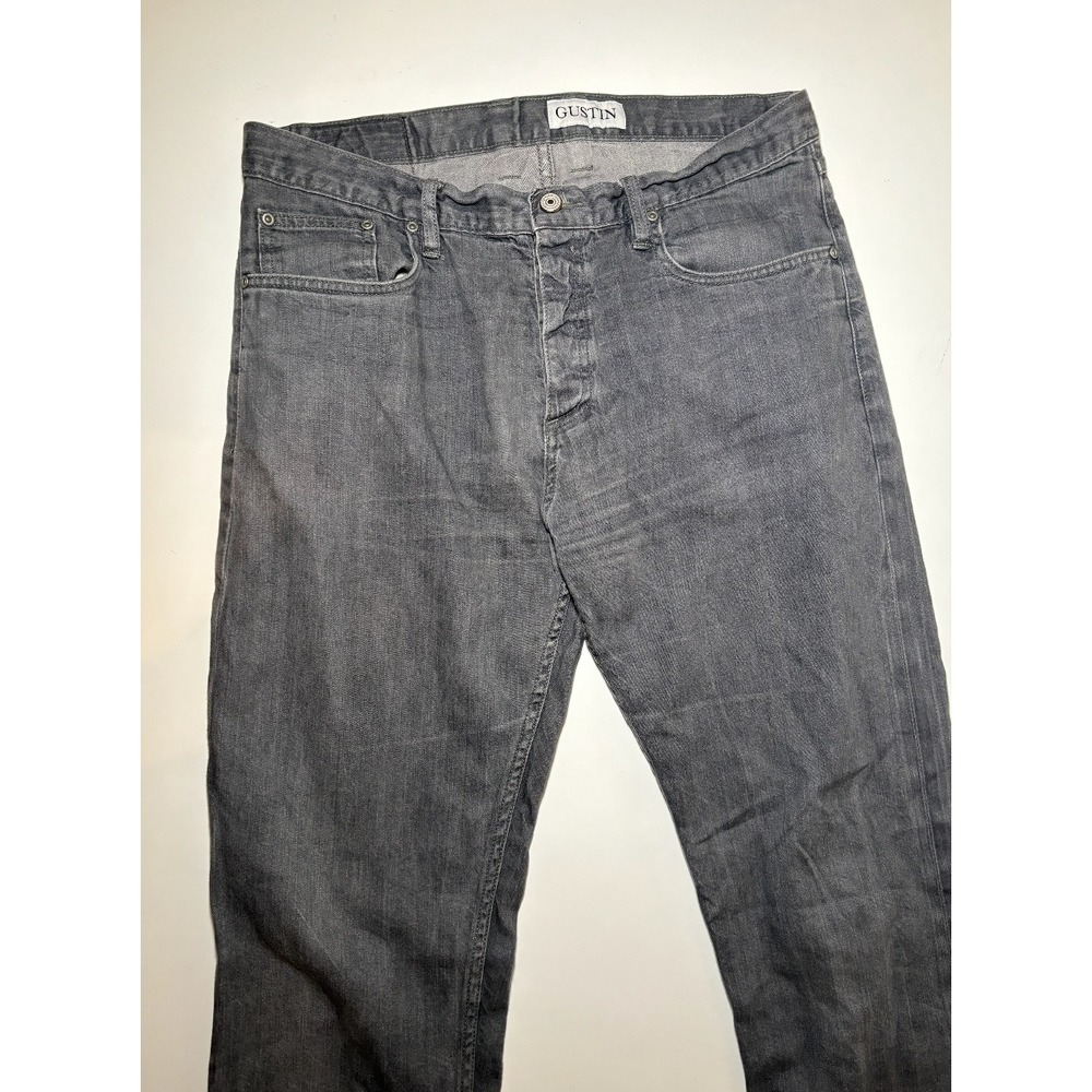 Gustin Men's Straight Selvedge Jeans | Gray | 38X 34